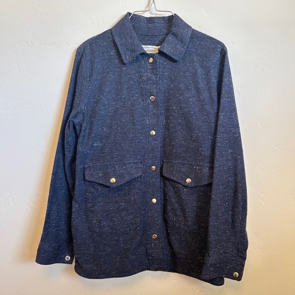 1791 Supply & Men's Navy Shirt Jacket Snap Shacket Tweed Flannel Layering Medium - Picture 1 of 9